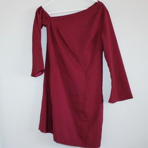 “Pure Navy” Maroon One Shoulder Long Sleeve Mini Dress size 2